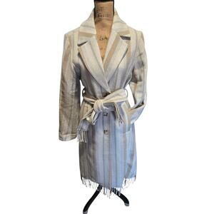 7 for all mankind neutral tie front cardigan coat, size large